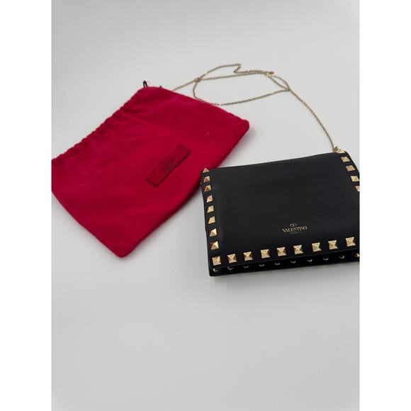 Valentino Garavani Rockstud Shoulder Bag – Black Leather with Gold Studs - Picture 9 of 9